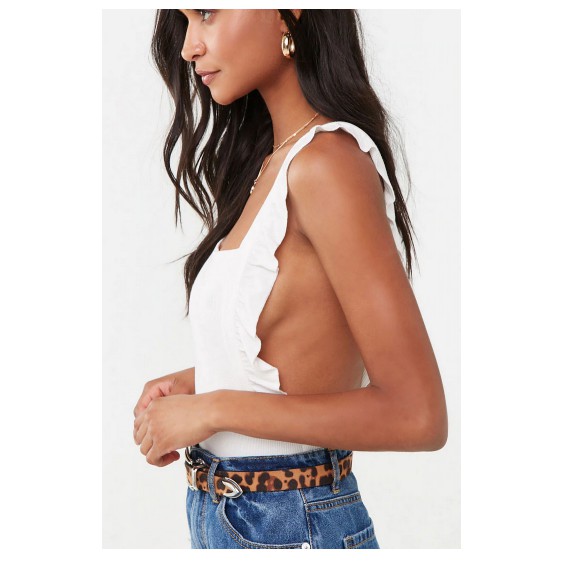 BODYSUIT THUN GÂN 2 DÂY PHỐI BÈO F21 | BigBuy360 - bigbuy360.vn