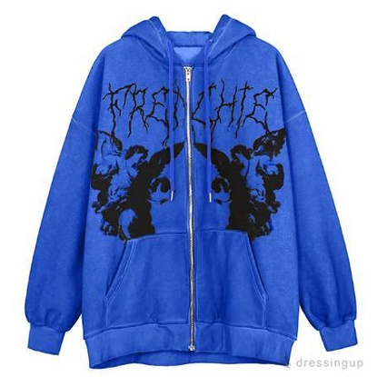 Đầm Hoodie Plus Size Tay Dài Dáng Rộng Có Túi Và Khóa Kéo Cho Nữ