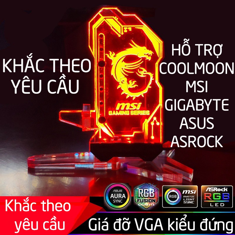 [Mã ELFLASH5 giảm 20K đơn 50K] Giá Đỡ VGA Đứng Hỗ Trợ Nhiều Loại LED coolmoon khắc theo yêu cầu hỗ rang trí case