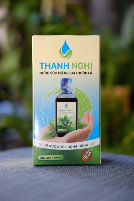 Giá sỉ 1 hộp 2 chai nước xúc miệng cai thuốc lá thanh nghị