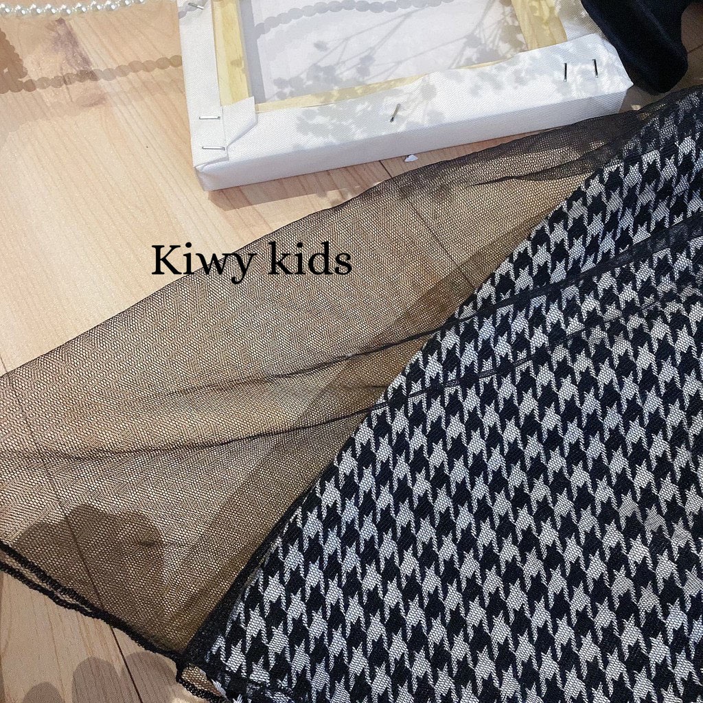 Váy bé gái Kiwy kids chất liệu dạ Tweed và áo len liền Kids21 cho bé từ 1 đến 5 tuổi