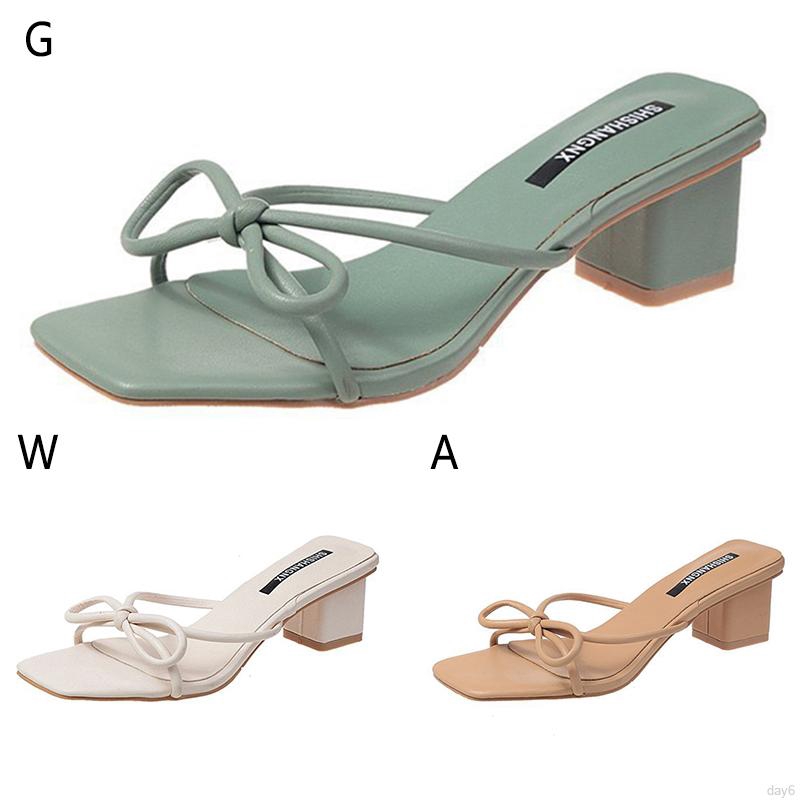 Dép Quai Ngang Đính Nơ Thời Trang Hàn Cho Nữ