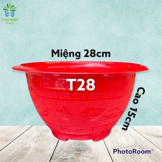 Chậu nhựa trồng cây T28 Đỏ