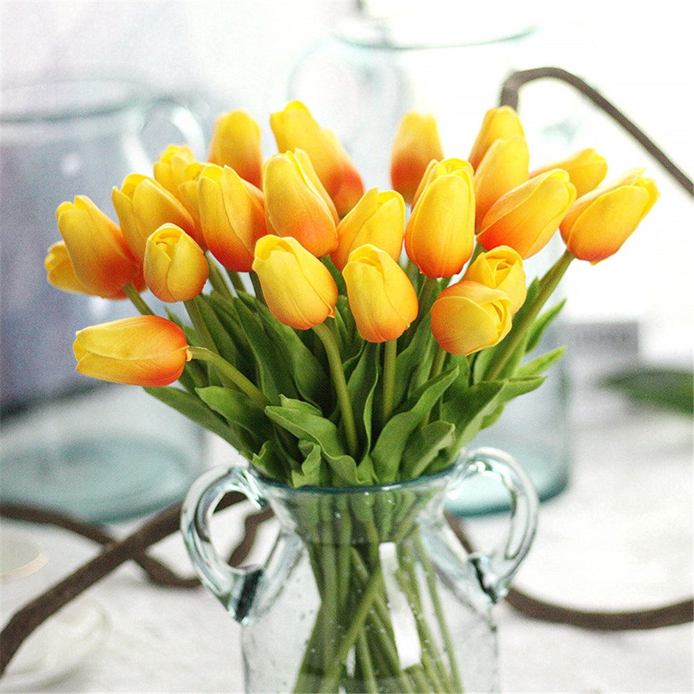 Bó Hoa Tulip Giả Bằng Nhựa Dùng Để Trang Trí 1pcs