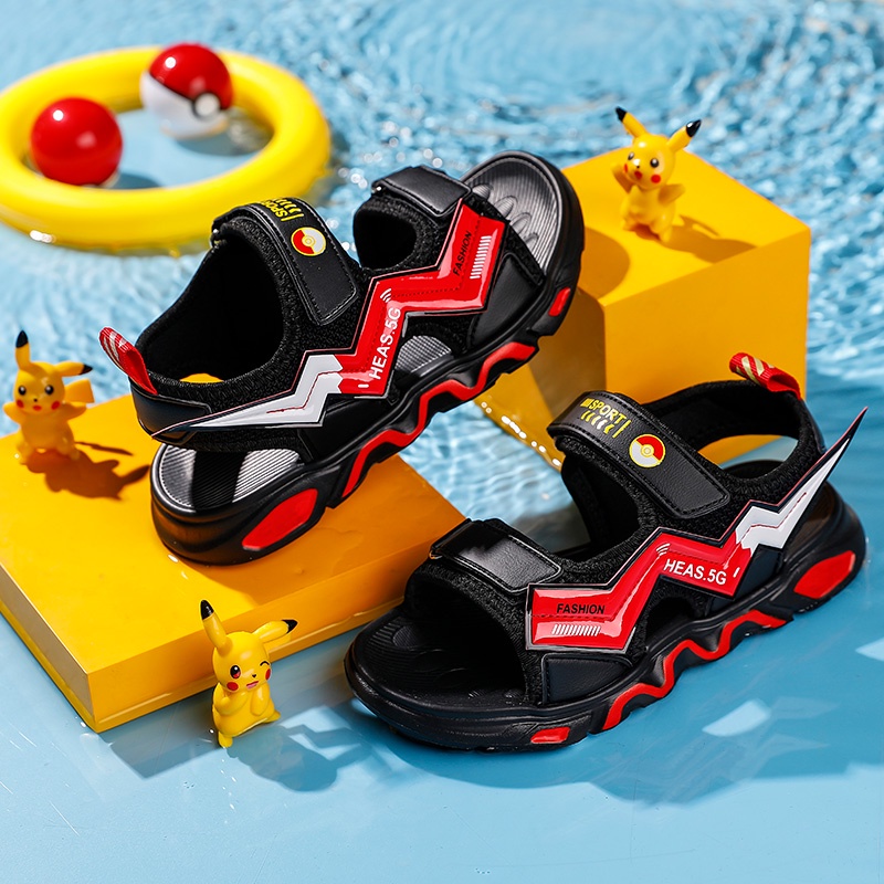 Sandal đế mềm in hình pikachu thời trang cho bé trai