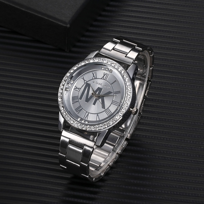 Đồng Hồ Đeo Tay Bằng Thép Không Gỉ Đính Đá Thời Trang Mới 2022 Mk