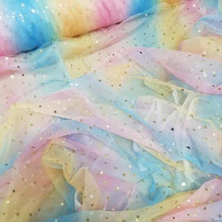 V178🌈VẢI VOAN LƯỚI CẦU VỒNG MAY ĐỒ CHO TRẺ EM, DOLL, OBITSU, DIY, DECOR, HANDMADE, QUILTING, SCRUNCHIES....