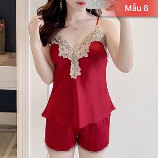 Váy Ngủ 2 Dây (Kèm Mút Ngực) Vải Satin Lụa Siêu Mát Siêu Mềm