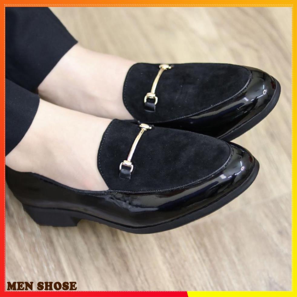 Giày Lười Nam Da Bóng MU Da Lộn  Mã L190