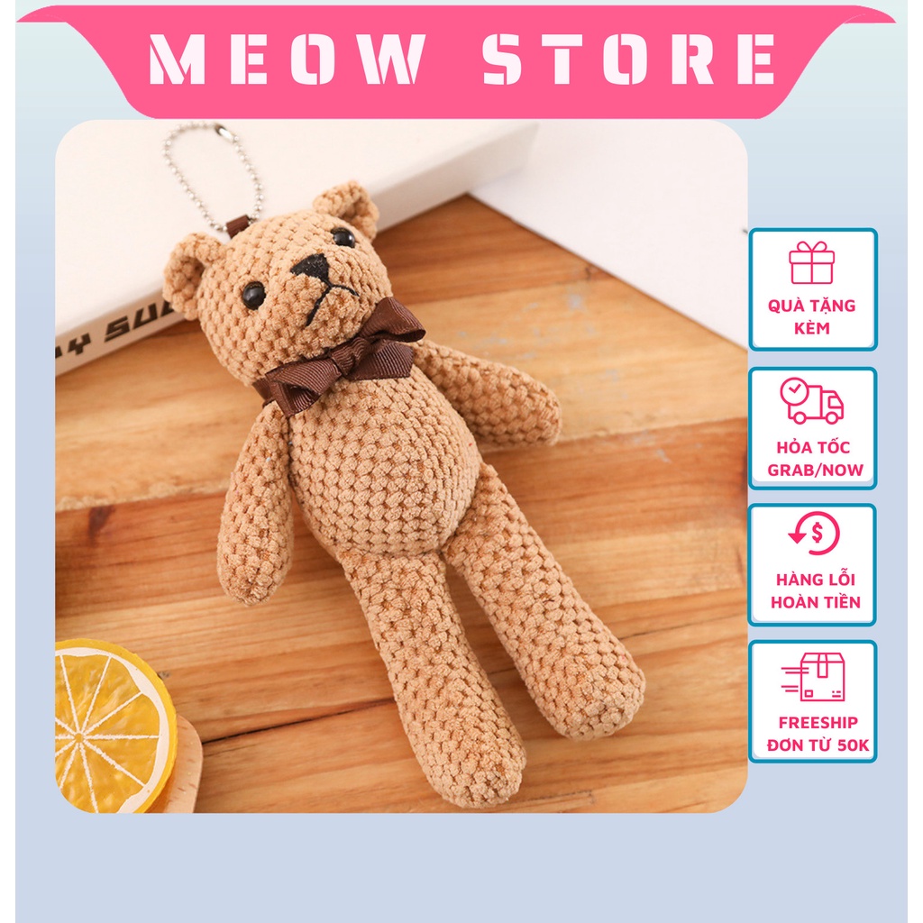 Móc khóa gấu bông trang trí túi xách balo thời trang cute MEOW STORE MK04