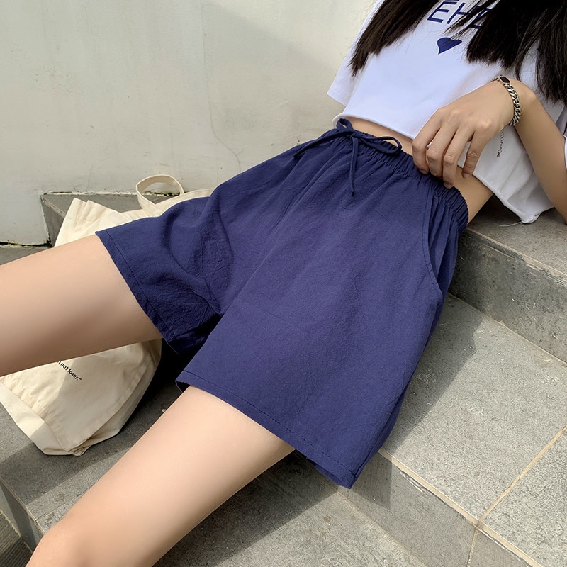 Quần Short Thể Thao Cotton Ống Rộng Lưng Cao Cá Tính Theo Phong Cách Mùa Hè