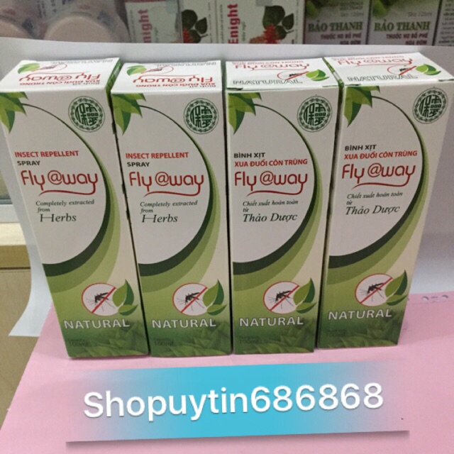 Bình xịt muỗi thảo dược fly@way 100ml ( chính hãng)