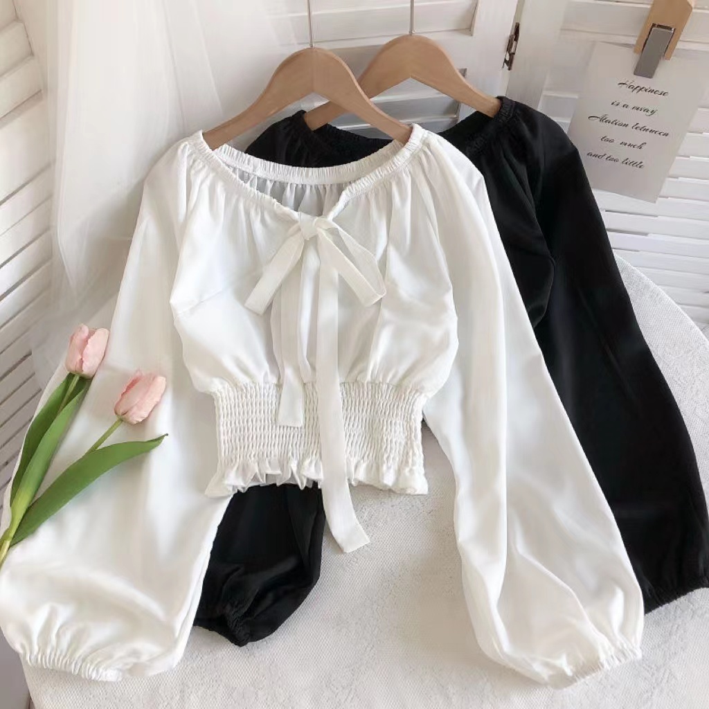 Áo voan BH tay phồng dài phong cách Hàn Quốc 2022 cho nữ