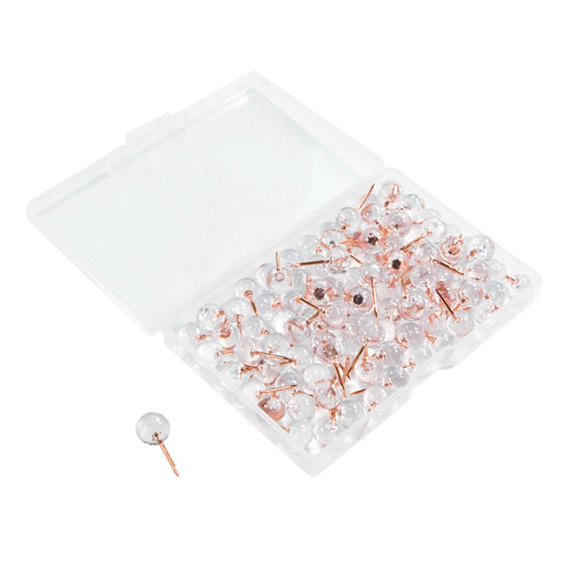 Set 500 Nhãn Dán 1 Inch Và 100 Ghim Nhựa Đầu Tròn Màu Vàng Hồng Trong Suốt