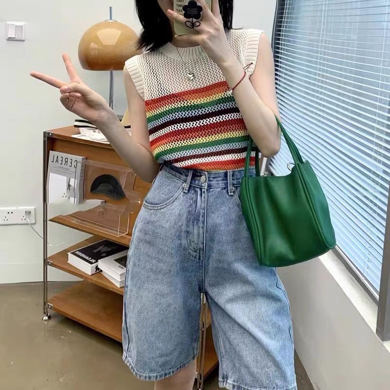 Áo lưới 7 sắc cầu vồng không tay