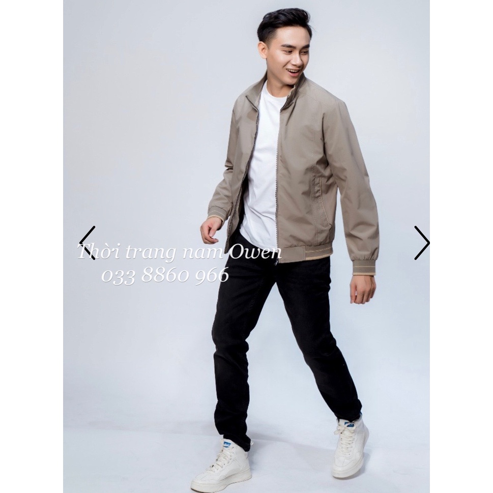 OWEN - Áo khoác gió nam 2 lớp màu nâu be nhạt 61058