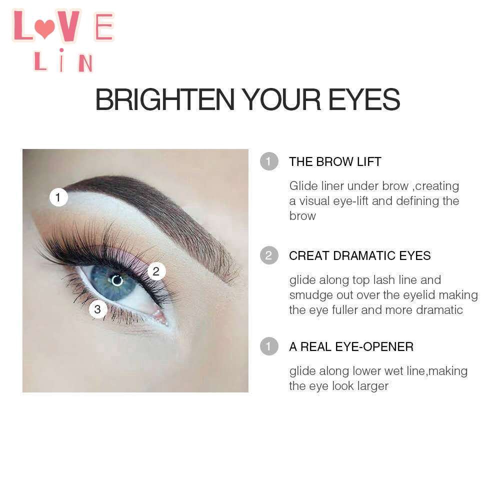 [Lovelin] Bút Kẻ Mắt Màu Trắng Tơ Tằm Miele Wo Độ Bóng Cao Chống Thấm Nước