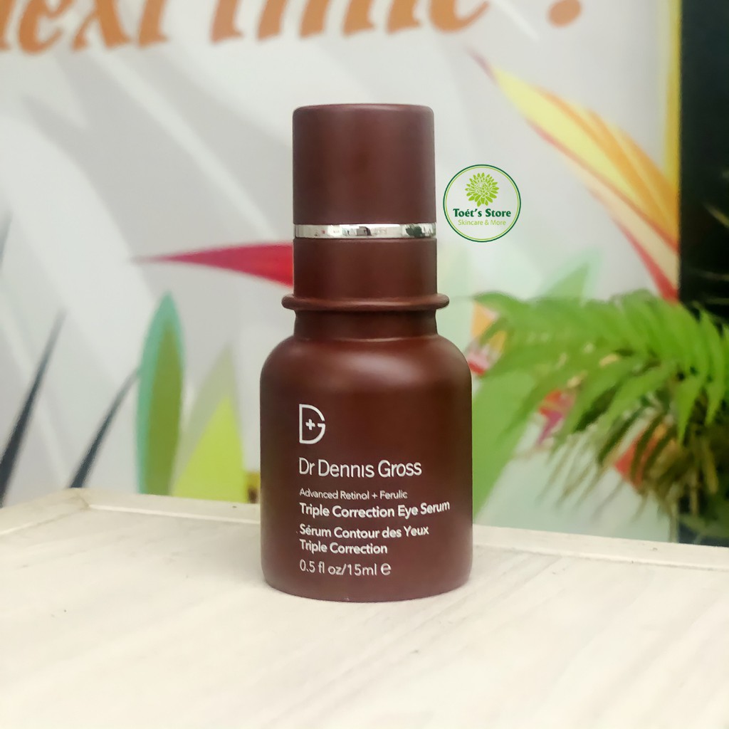 Tinh chất dưỡng mắt Dr Dennis Gross Advanced Retinol + Ferulic Triple Correction Eye Serum 15ml bản mới