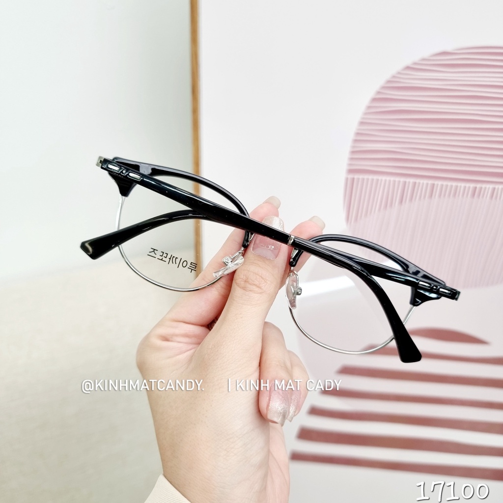 Gọng kính bo góc unisex hợp kim cao cấp 17100  –  Kính mắt Candy
