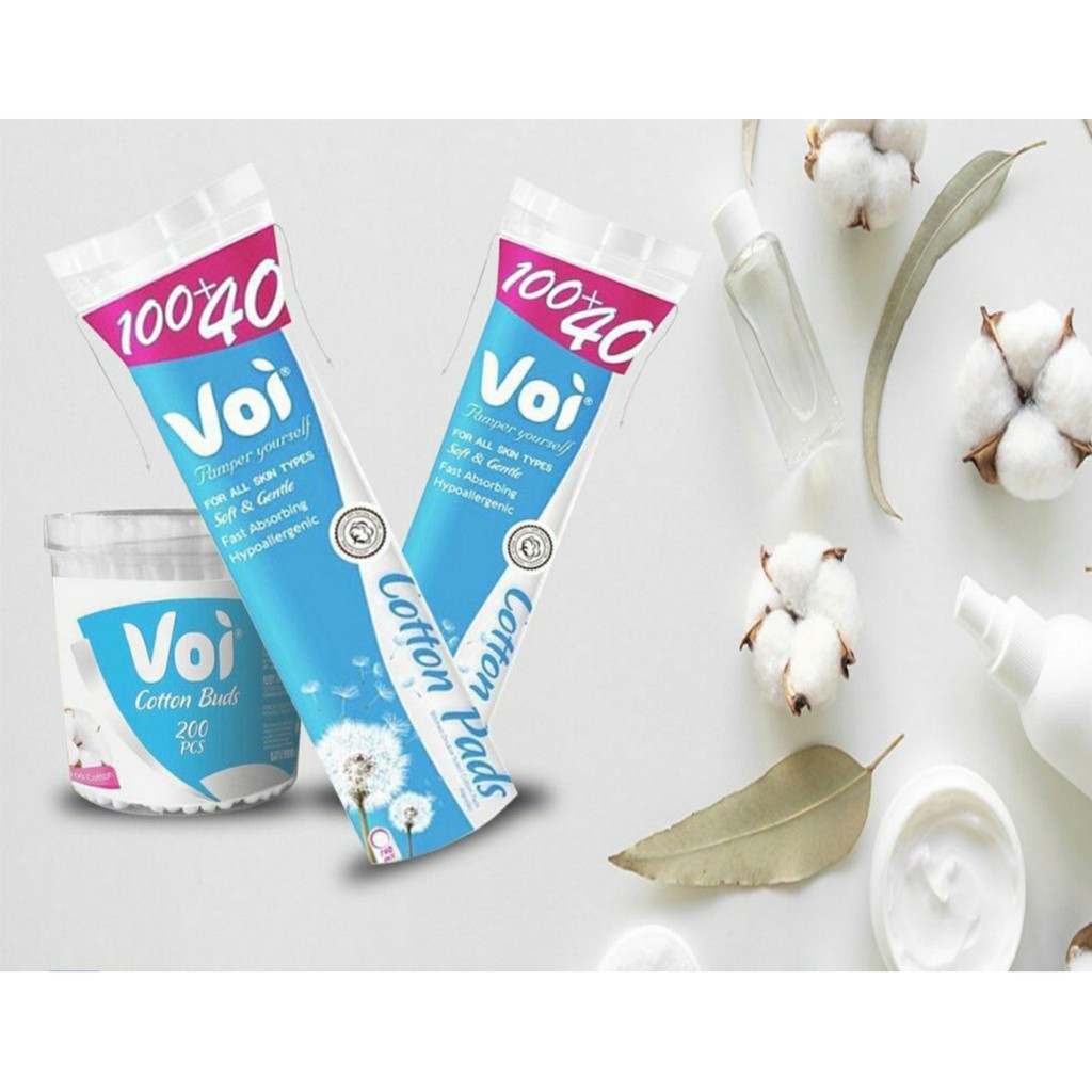 Bông tẩy trang Hữu Cơ / Bông tẩy trang Voi 140 miếng 100% Coton hàng chính hãng - Voi Organic Cotton Pads | BigBuy360 - bigbuy360.vn