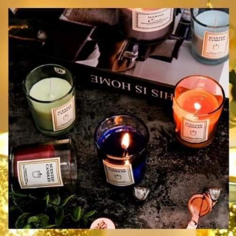 NẾN THƠM LY THỦY TINH CHIẾT XUẤT TINH DẦU THỰC VẬT TỰ NHIÊN RETRO VINTAGE NẾN SCENTED CANDLE DECOR PHÒNG KHÁCH