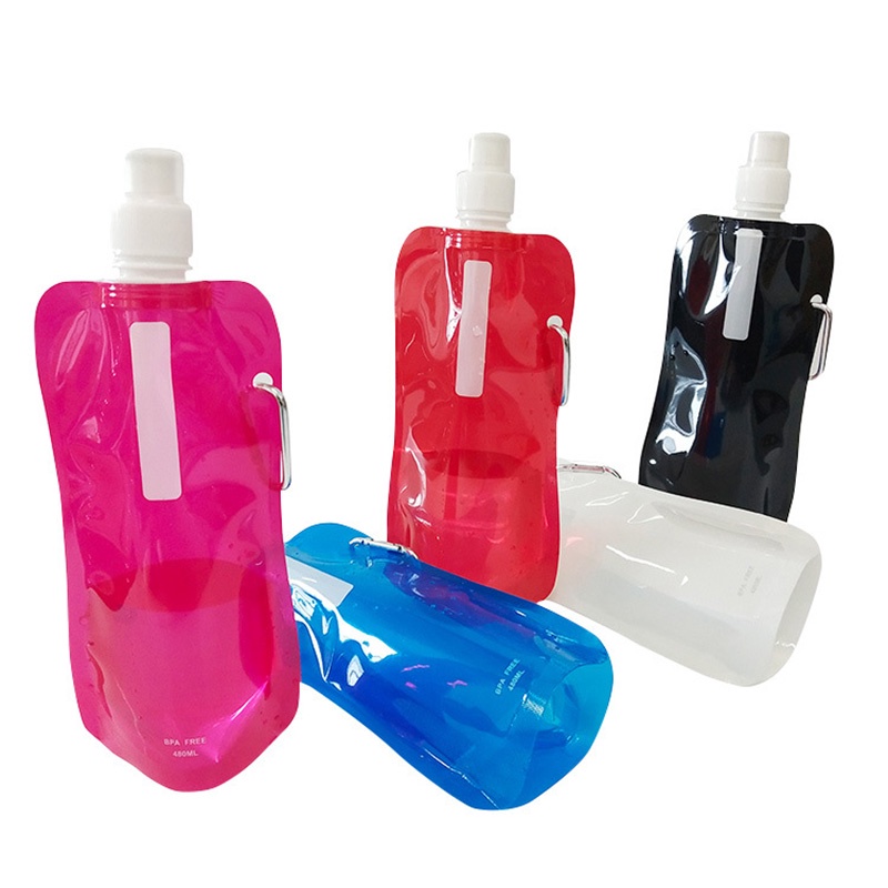 【Random Color】chai Đựng Nước Thể Tích 480ml Có Móc Treo Tiện Dụng Khi Đi Du Lịch/Leo Núi/Cắm Trại Ngoài Trời