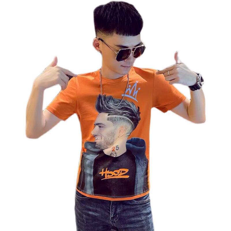 Áo nam tay ngắn cổ tròn in hình thời trang mùa hè mới