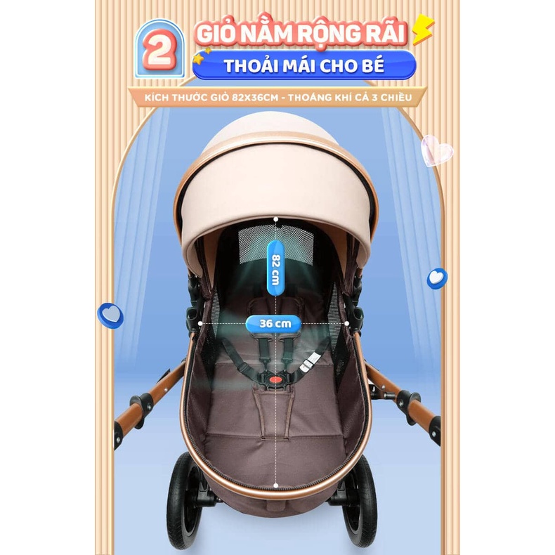 XE NÔI ĐẨY EM BÉ GẤP GỌN CHILUX V1.6 MÀU XANH NAVY