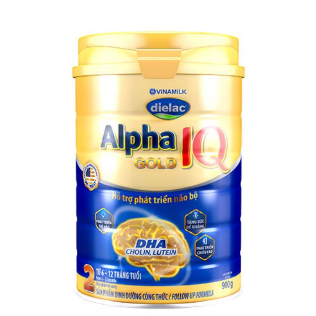 Sữa bột Vinamilk Dielac Alpha Gold IQ Step 2 - Hộp thiếc 900g