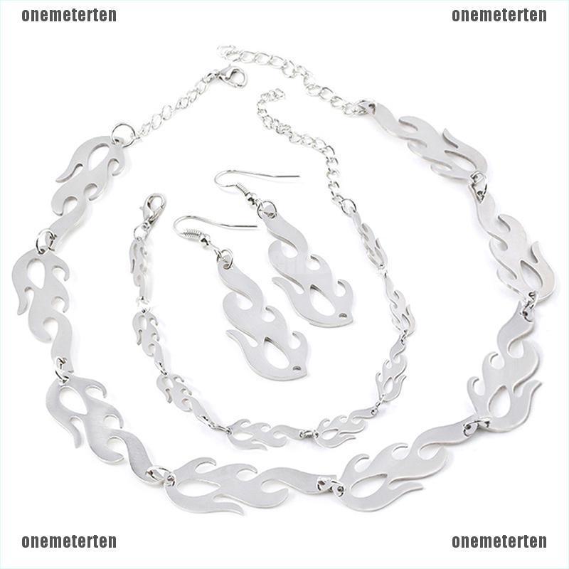 Vòng Cổ Choker Kim Loại Hình Ngọn Lửa Phong Cách Punk Hip Hop