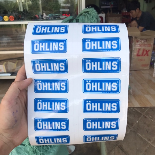 Tem OHLINS xanh cho phuột ohlins