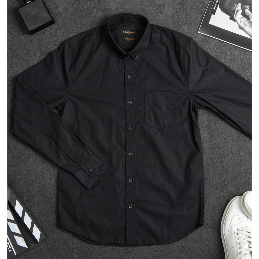 Áo sơ mi nam cao cấp 2020,100% cotton ,màu đen
