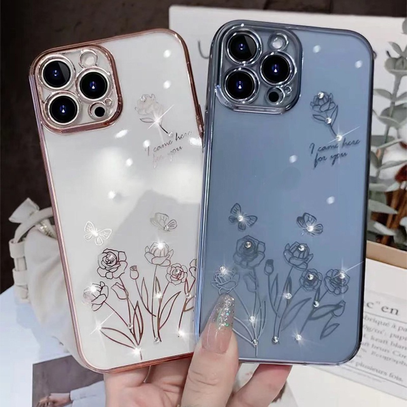 Ốp Điện Thoại TPU Mềm Trong Suốt Chống Sốc In Họa Tiết Hoa Cho iPhone 13 12 Pro Max 11 Pro Max 13pro 12pro