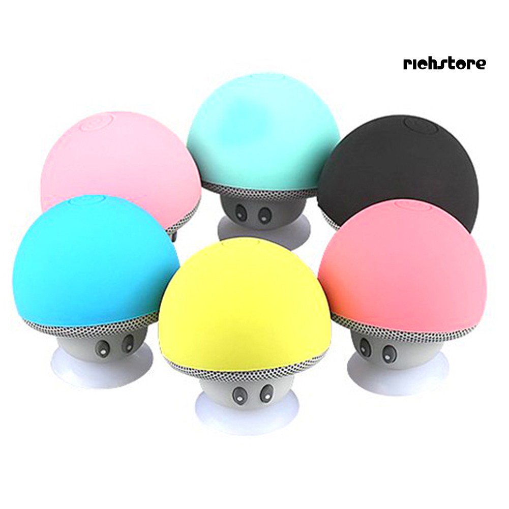 【Ready stock】 Portable Mini Cute Mushroom Waterproof Sucker Bluetooth Speaker Bass Sound Box