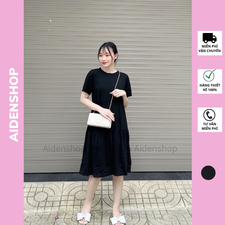 Váy bầu đẹp suông Aidenshop đầm bầu mùa hè chất phông mát 45-70kg