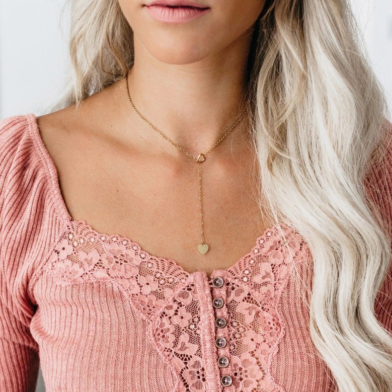 Dây Chuyền Hợp Kim Mặt Hình Trái Tim Xinh Xắn Cho Nữ