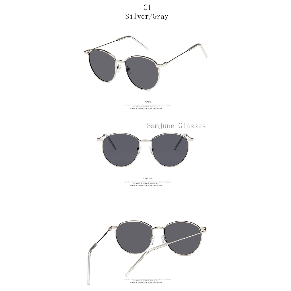 Kính mát gọng tròn kim loại phong cách cổ điển năng động dành cho cả nam và nữ Samjune