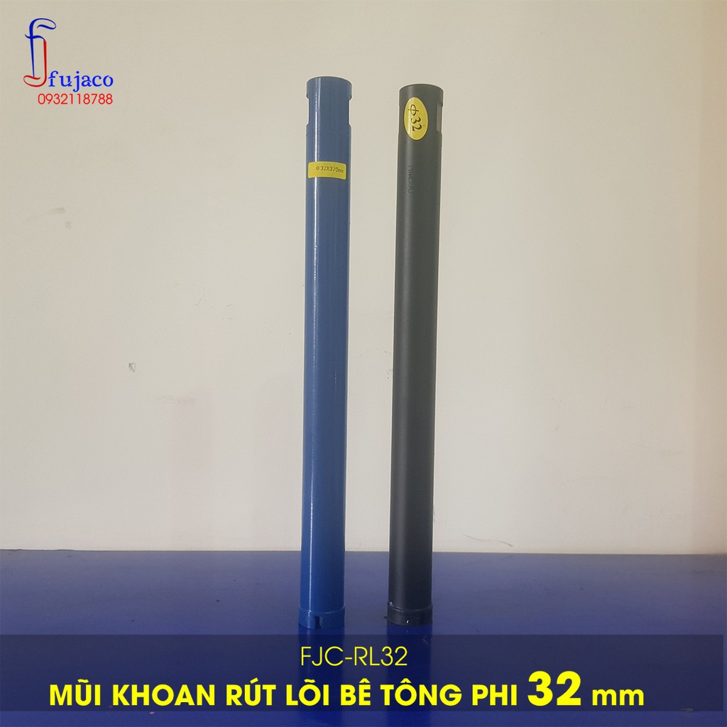 Mũi khoan bê tông phi 32 mm kèm đầu chuyển ren chuôi gài cho máy khoan bê tông - FUJACO