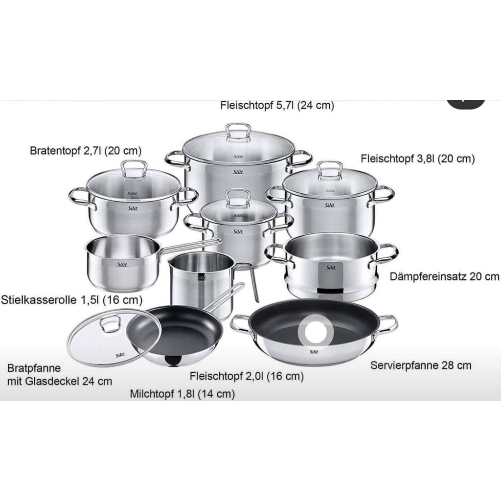 Bộ Nồi SILIT TOSKANA 10 Món (Hàng Đức)