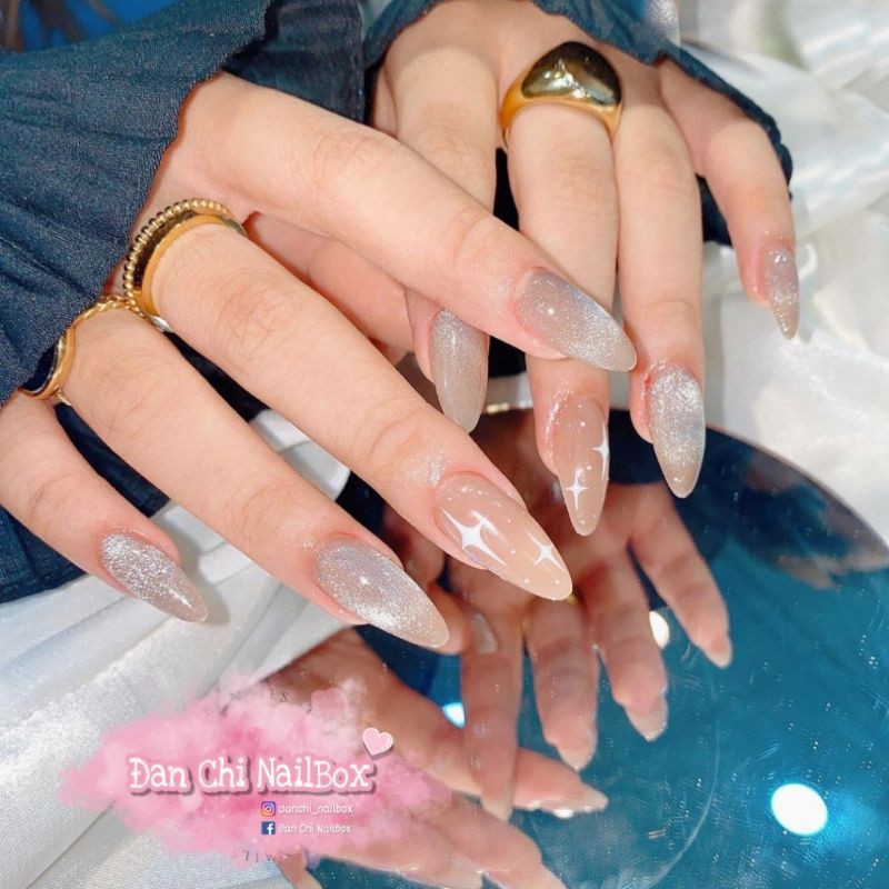 NailBox móng úp thiết kế sẵn Mẫu Nude - Nâu Mắt Mèo