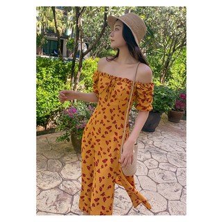 Đầm Hoa Trễ Vai Thời Trang Dành Cho Nữ