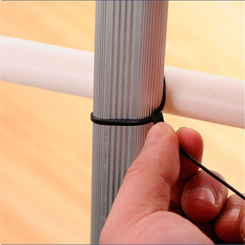 Bộ 100 dây buộc cáp nylon tự khóa cố định tiện dụng