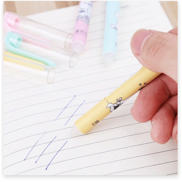 Bút mực 🤗 Freeship 🤗 bút bi moomin có cục tẩy xóa được chất liệu nhựa ngòi nhỏ viết êm - TE0023