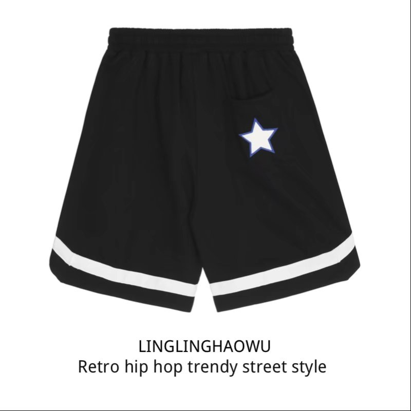 Quần Short Dây Rút Ống Rộng In Chữ Thời Trang Hàn Quốc Cho Nam