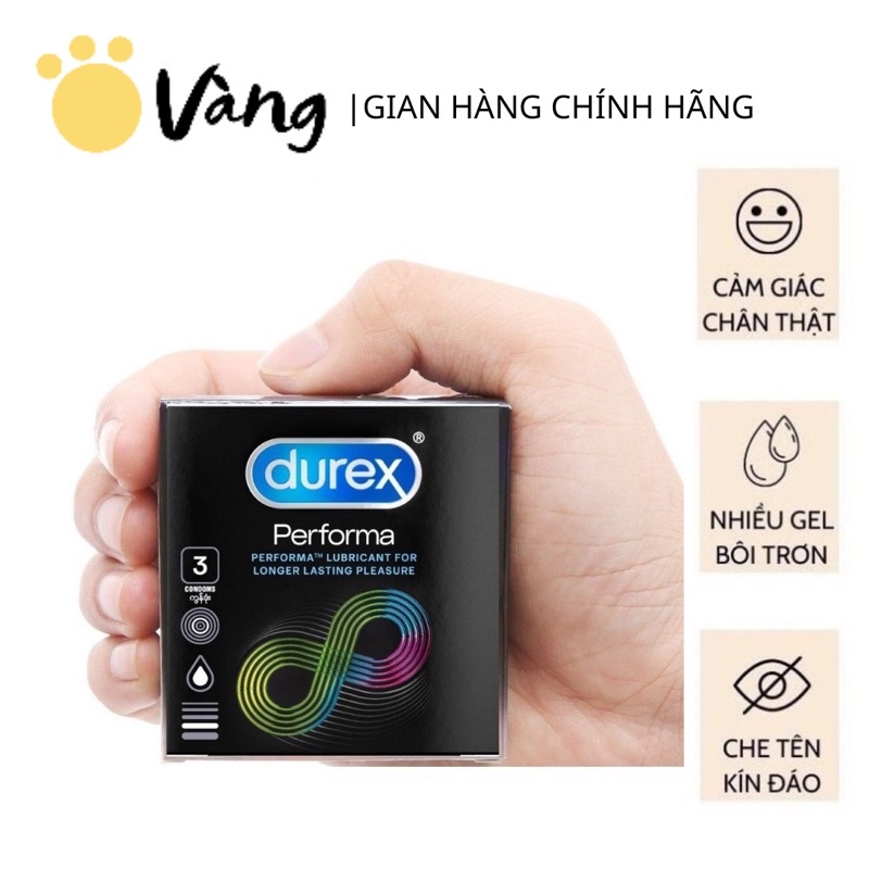 Bao Cao Su Kéo Dài Thời Gian Yêu Durex Performa Hộp 3 Cái