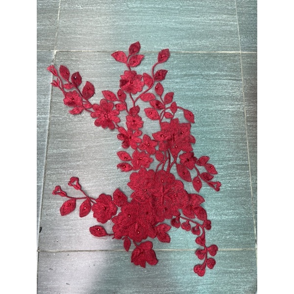 Ren đỏ đính đá xinh xắn dùng trang trí  áo cưới,áo dài,làm đồ handmade