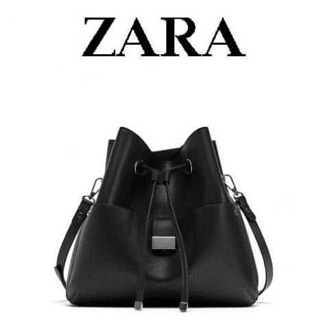 Túi Xách Đeo Vai Zara Chất Liệu Da Phối Dây Rút Đơn Giản Thời Trang