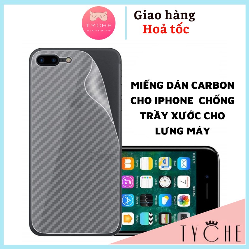 MIẾNG DÁN CARBON CHO 6,7,8,PLUS,X - CHỐNG TRẦY XƯỚC CHO LƯNG MÁY