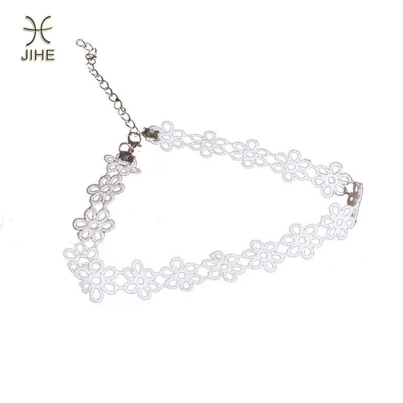 Vòng Cổ Choker Ren Hoa Trắng Thời Trang