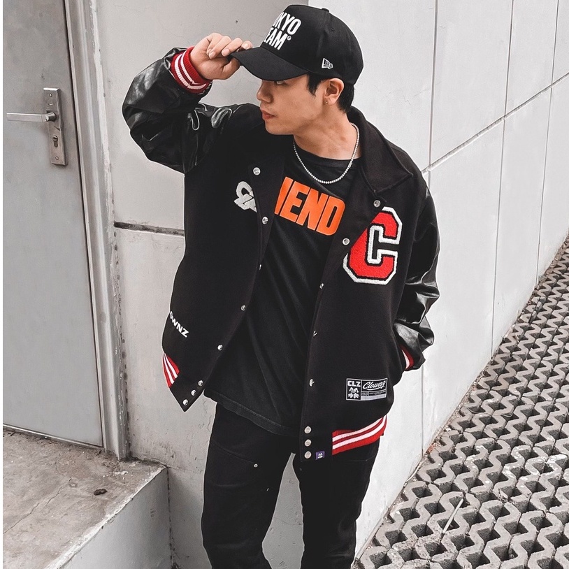 Áo khoác varsity jacket Clownz The Laughter, bomber bóng chày basic nam nữ local brand form rộng